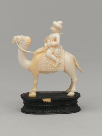 Cavaleiro negro, peça de xadrez, Índia, 1820 cerca de F. Ernest Jackson