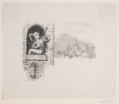 Vinheta do poema de J. P. Jacobsen, "The page high on the tower sent" de F. Hendriksen