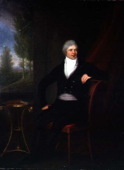 Retrato de um cavalheiro sentado por uma janela de F. Landsberg