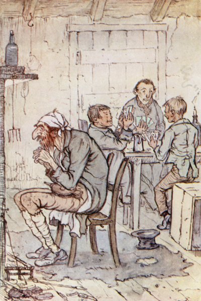 Ilustração para Oliver Twist (cor litho) de F. M. B. Blaikie