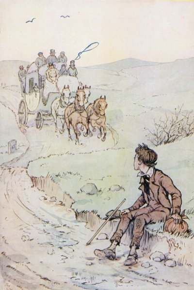 Ilustração para Oliver Twist (cor litho) de F. M. B. Blaikie