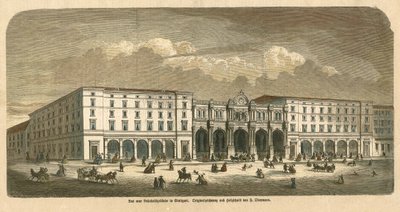 O primeiro edifício da estação ferroviária de Estugarda de F. Obermann