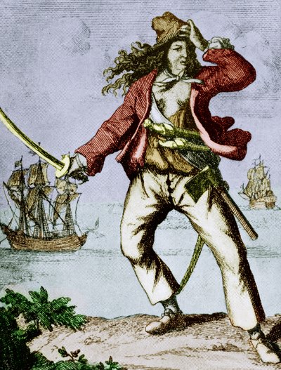Mary Read (1690-1720) mulher inglesa pirata (gravura) de F. Wentworth