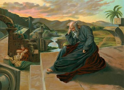 Jeremias lamentando a desgraça de Jerusalém de F. Xumetra