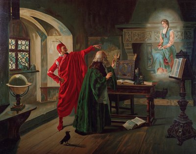 Marguerite, Faust e Mephisto Cena de Faust por Charles Gounod (1818-1893) c.1900 de Fabio Cipolla