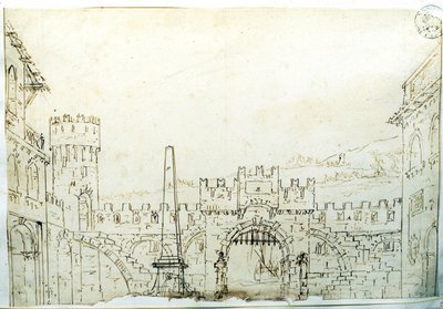 Cenário cenográfico de F. Galliari para a ópera "Caton d
