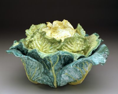 "Repolho" terrina e cobertura, c.1755 (cerâmica estanhada) de Factory Sceaux