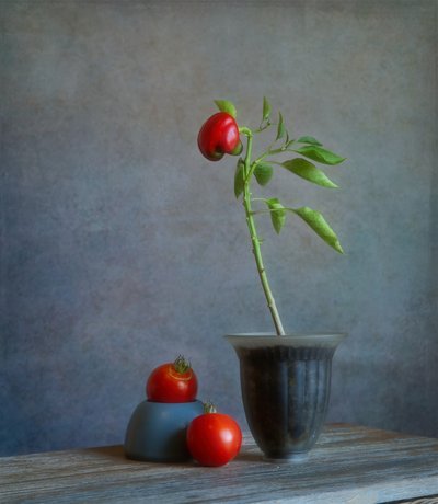 Natureza-morta com pimento vermelho de Fangping Zhou