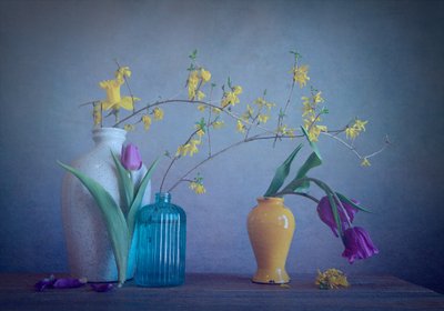Jarras e flores primaveris de Fangping Zhou