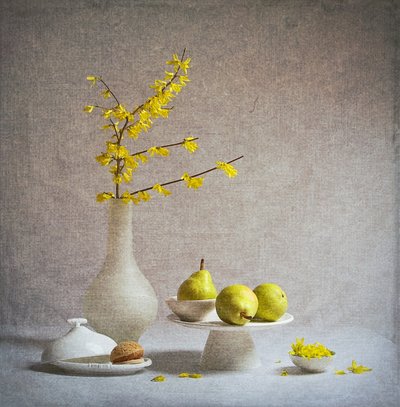 Flores amarelas, peras verdes de Fangping Zhou