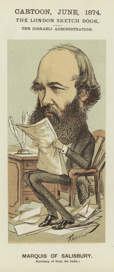 Caricatura da Marquesa de Salisbury (cor litho) de Faustin (b.1847)