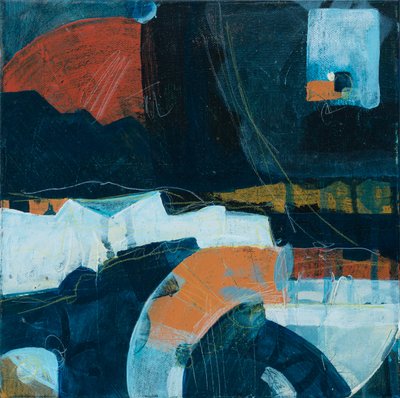 Uma noite na praia, 2018 (acrílico sobre tela) de Faye Bridgwater