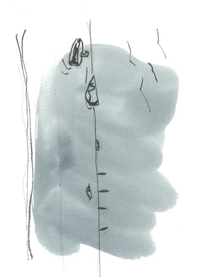 Brighton Boats, 2017 (aguarela e tinta sobre papel) de Faye Bridgwater