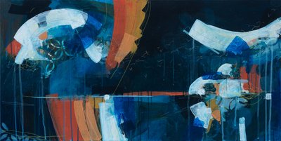 Memórias de uma Murmuração, 2018 (acrílico sobre tela) de Faye Bridgwater