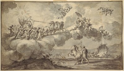 Design de tapeçaria: Apollo em sua carruagem liderada por Aurora de Fedele Fischetti