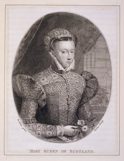 Mary Queen of Scots (1542-87), gravada por George Vertue (1684-1756) (gravura) de Federico (after) Zuccaro