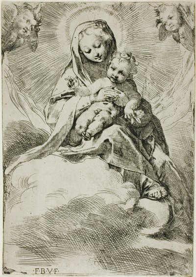 Nossa Senhora e o Menino sobre as nuvens de Federico Barocci