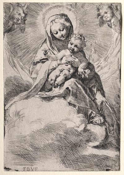Madonna nas nuvens, c. 1581 de Federico Barocci