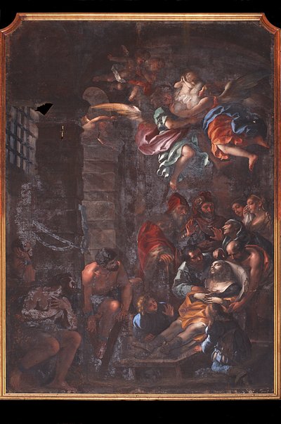 A morte de St. Roch numa cela de prisão em Arona... de Federico Bianchi