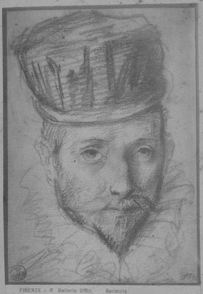 Francesco Maria della Rovere (gizes vermelhos e pretos no papel) de Federico Fiori Barocci or Baroccio