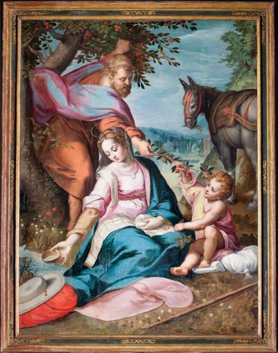 Museu Paroquial. Pintura. A Sagrada Família a descansar enquanto voa para o Egipto. Óleo sobre tela. F. Barocci de Federico Fiori Barocci or Baroccio