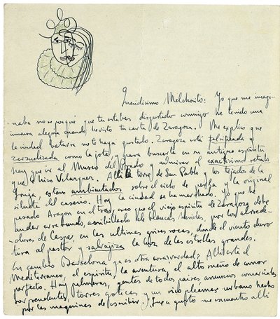Carta de autógrafos para Melchor Fernandez Alamgro, Granada, final de janeiro de 1926 de Federico Garcia Lorca