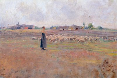 A paz da noite, por Federico Rossano (1835-1912), óleo sobre papelão, 28x46,8 cm de Federico Rossano