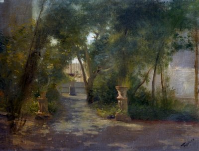 Moradia em Portici, pintura de Federico Rossano (1835-1912) de Federico Rossano