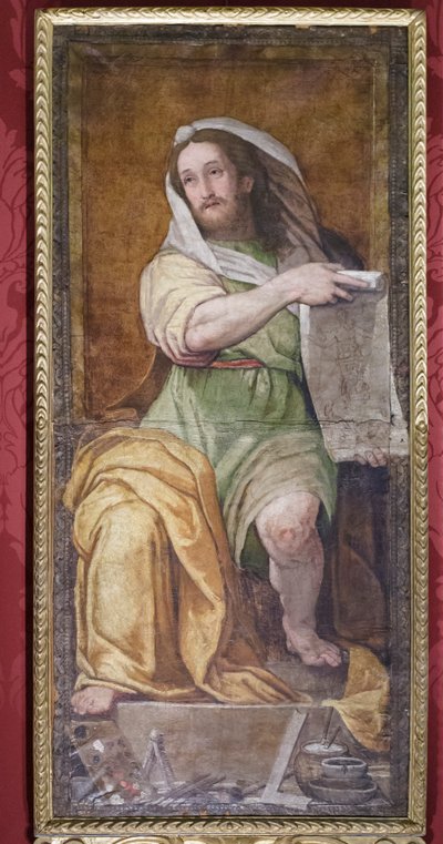 Retrato de Rafael como Isaías, c.1593 (óleo sobre couro) de Federico Zuccari