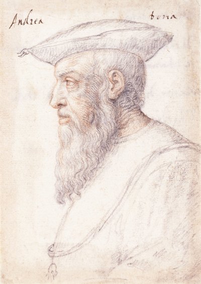 Retrato de Andrea Doria de perfil à esquerda, da ordem do Tosão de Ouro, de Federico Zuccaro