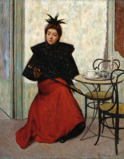 No café, por Federico Zandomeneghi (1841-1917), óleo sobre tela, 41x33 cm de Federigo Zandomeneghi