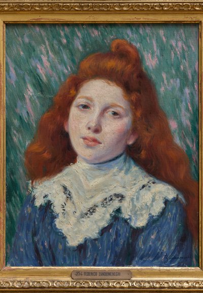 Rapariga de colarinho branco (óleo sobre tela) de Federigo Zandomeneghi