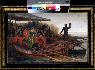 Recepção da Grã-Duquesa (Recepção da Tsarevna). Pintura de Feodor Andreyevich Bronnikov (1827-1902), óleo sobre tela de Fedor Andreevich Bronnikov