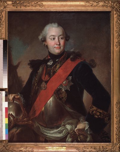 Retrato do líder militar e político, favorito da Imperatriz Catarina II (1729-1796), Conde Grigori Orlov (ou Orloff) de Fedor Stepanovich Rokotov