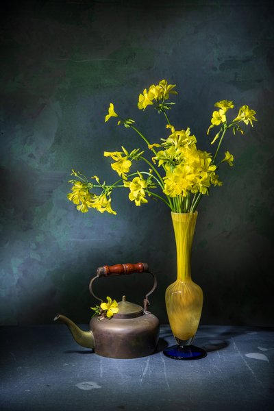 Bule vintage com flores amarelas de Felice Angelino