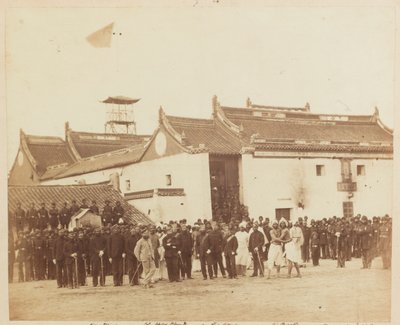 2º Regimento Belooch de Infantaria Nativa, Bombaim, fora da Ning Po Joss-House, China, 1860 de Felice Beato