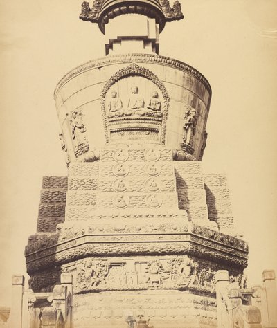 Vista arquitetônica do templo do Lama perto de Pekin, outubro de 1860 de Felice Beato