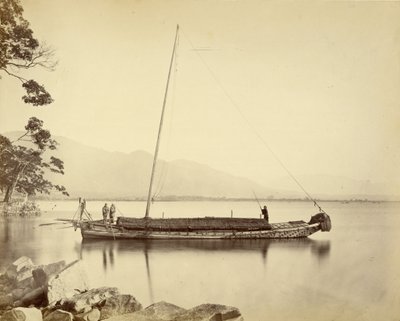Barco no Lago Biwa de Felice Beato