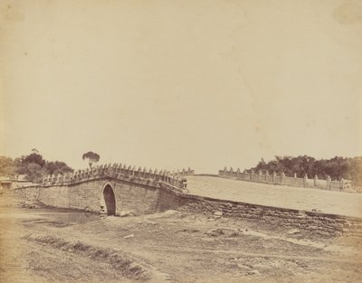 Ponte de Palichian perto de Pequim, a cena da luta com tropas imperiais chinesas, 21 de setembro de 1860 de Felice Beato