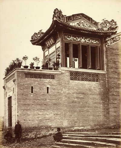 [Casa do comerciante chinês, Cantão, China] de Felice Beato