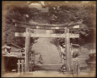 Entrada do santuário de Atago Yama, Edo de Felice Beato