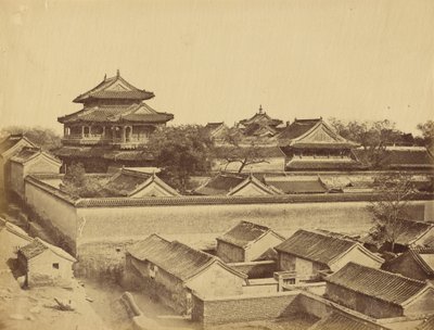 Primeira vista de Pequim tirada do Portão Antin, outubro de 1860 de Felice Beato
