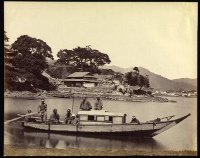 Barco-casa japonês e tripulação de Felice Beato