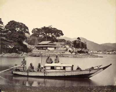 Sucata japonesa no canal, Nagasaki de Felice Beato