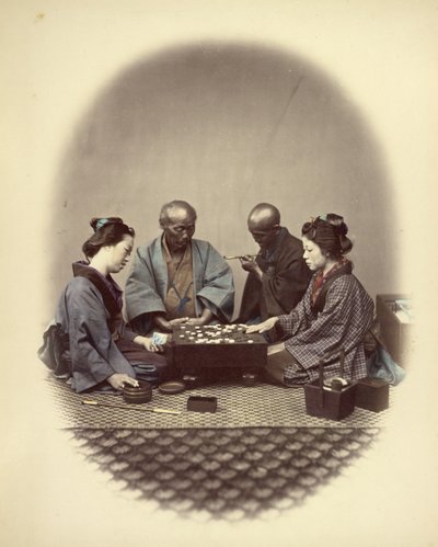 Japoneses a jogar go de Felice Beato