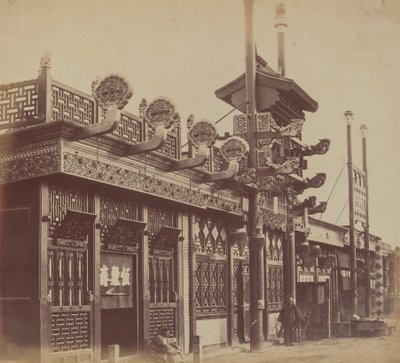 Lojas e rua, cidade chinesa de Pequim, outubro de 1860 de Felice Beato