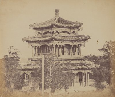 O Grande Palácio Imperial Yuen Min Yuen, Pequim, Antes da Queima, 18 de outubro de 1860 de Felice Beato