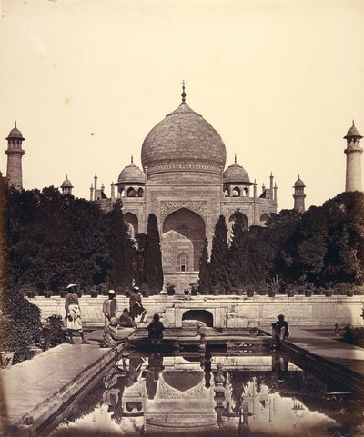 O Taj Mahal com as Fontes de Felice Beato