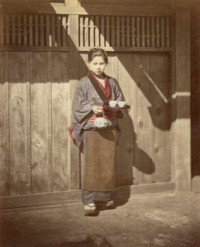Mulher com tabuleiro de chá de Felice Beato
