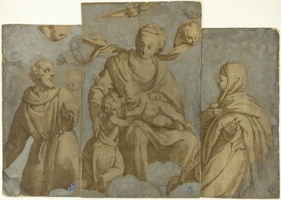 Virgem e Menino com o Menino João Batista, e os Santos Francisco de Assis e Clara de Felice Brusasorci